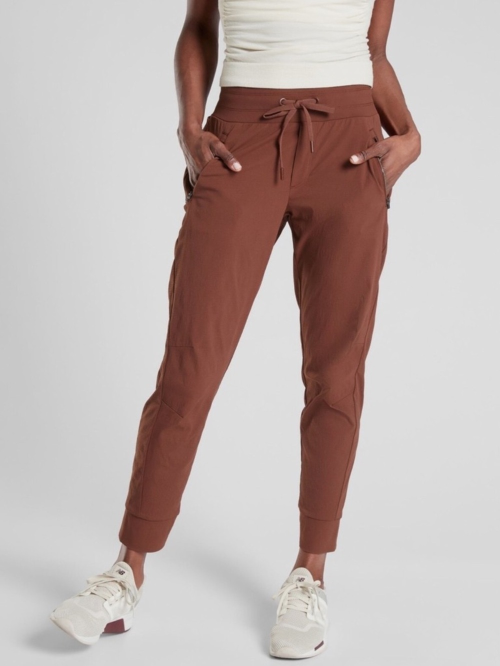 Athleta Trekkie North Mid Rise Legacy Joggers Pull On Brown Size 2